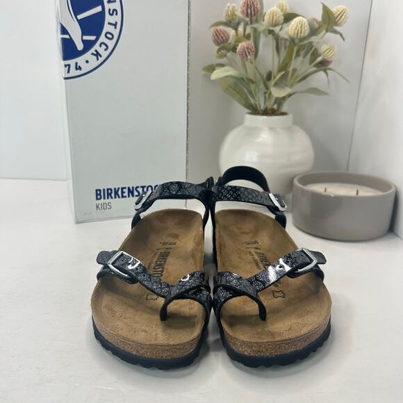 Birkenstock Taormina Sandal Magic Snake Black Silver Women 4/Kids 2 NWB Narrow - Picture 4 of 10